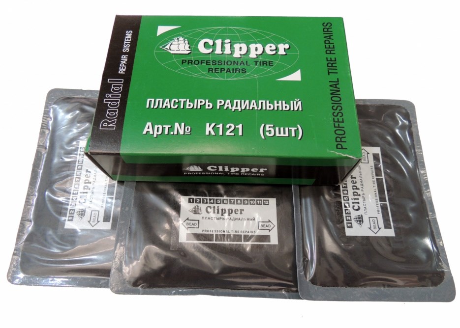 CLIPPER НАБОР ЗАПЛАТ K121 кордовые для боковых порезов 90*135мм (2 слоя корда) (5шт.)